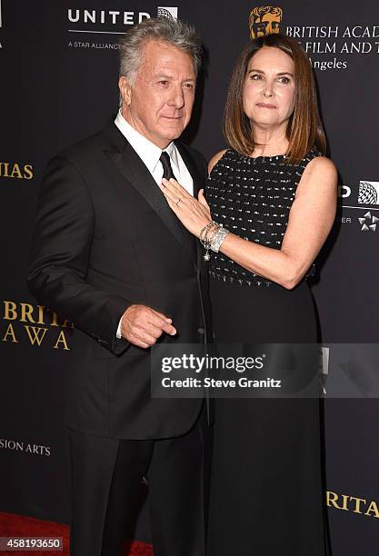 Dustin Hoffman and Lisa Hoffman arrives at the 2014 BAFTA Los Angeles Jaguar Britannia Awards Presented By BBC America And United Airlines at The...