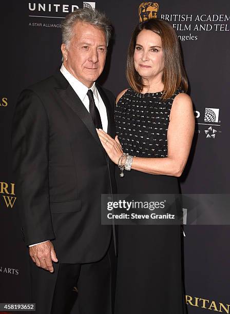 Dustin Hoffman and Lisa Hoffman arrives at the 2014 BAFTA Los Angeles Jaguar Britannia Awards Presented By BBC America And United Airlines at The...