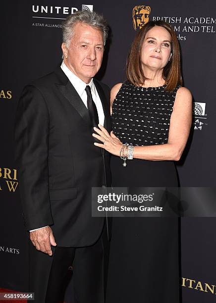 Dustin Hoffman and Lisa Hoffman arrives at the 2014 BAFTA Los Angeles Jaguar Britannia Awards Presented By BBC America And United Airlines at The...