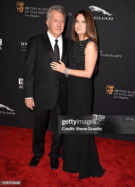 Dustin Hoffman and Lisa Hoffman arrives at the 2014 BAFTA Los Angeles Jaguar Britannia Awards Presented By BBC America And United Airlines at The...