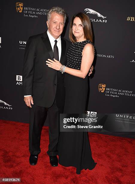 Dustin Hoffman and Lisa Hoffman arrives at the 2014 BAFTA Los Angeles Jaguar Britannia Awards Presented By BBC America And United Airlines at The...