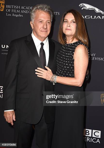 Dustin Hoffman and Lisa Hoffman arrives at the 2014 BAFTA Los Angeles Jaguar Britannia Awards Presented By BBC America And United Airlines at The...