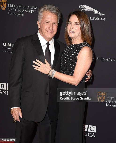 Dustin Hoffman and Lisa Hoffman arrives at the 2014 BAFTA Los Angeles Jaguar Britannia Awards Presented By BBC America And United Airlines at The...