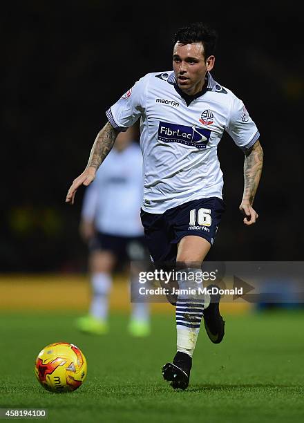 Mark Davies of Bolton in action during the Sky Bet Championship match between Norwich City and Bolton Wanderers at Carrow Road on October 31, 2014 in...