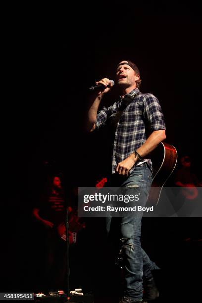 Singer Dierks Bentley, performs on the BMO Harris Bank Stage at the Henry W. Maier Festival Park during the Harley-Davidson 110th Anniversary in...