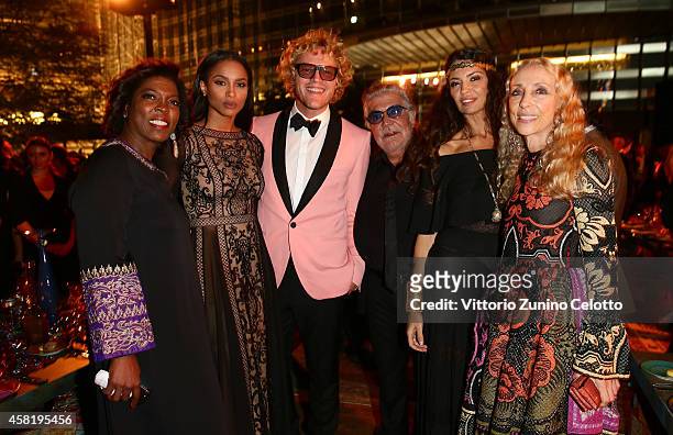 Ertharin Cousine, Ciara, Peter Dundas, Roberto Cavalli, Afef Jnifen and Franca Sozzani attend the Gala Event during the Vogue Fashion Dubai...