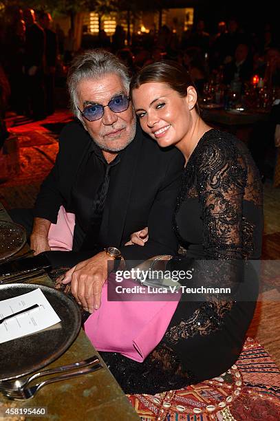 Roberto Cavalli and Sandra J Bergman at the Gala Event during the Vogue Fashion Dubai Experience on October 31, 2014 in Dubai, United Arab Emirates.