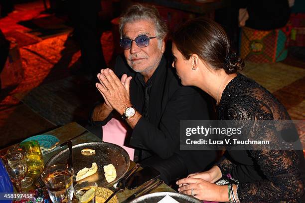 Roberto Cavalli and Sandra J Bergman at the Gala Event during the Vogue Fashion Dubai Experience on October 31, 2014 in Dubai, United Arab Emirates.