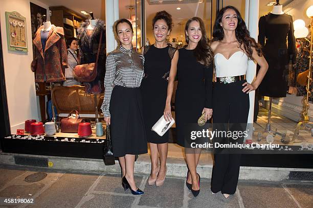 Veronica Sanchez, Patricia Perez, Paula Echevarria, Monica Estarreado attend the 'Dolores Promesas' Opening Store in Paris on October 31, 2014 in...