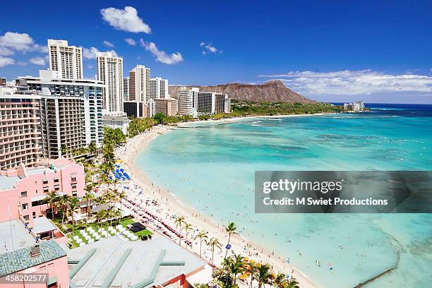 waikiki beach - waikiki stock pictures, royalty-free photos & images