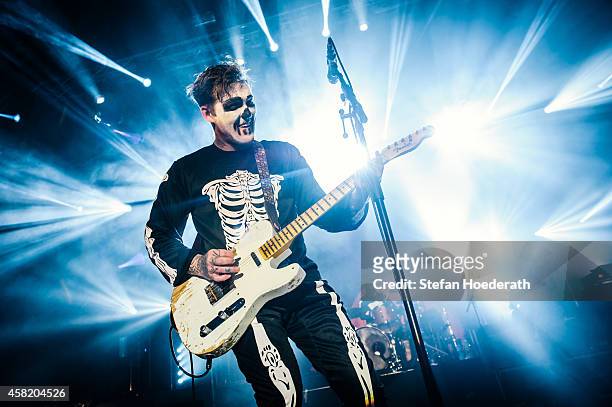 Singer Brian Fallon of The Gaslight Anthem performs live on stage during a concert at Columbiahalle on October 31, 2014 in Berlin, Germany.
