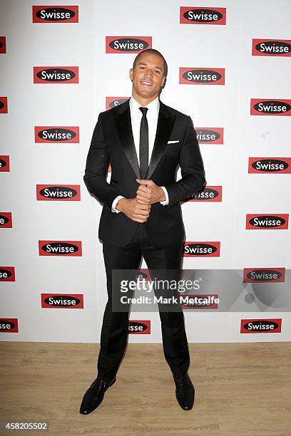 Blake Garvey poses at the Swisse Marquee on Derby Day at Flemington Racecourse on November 1, 2014 in Melbourne, Australia.