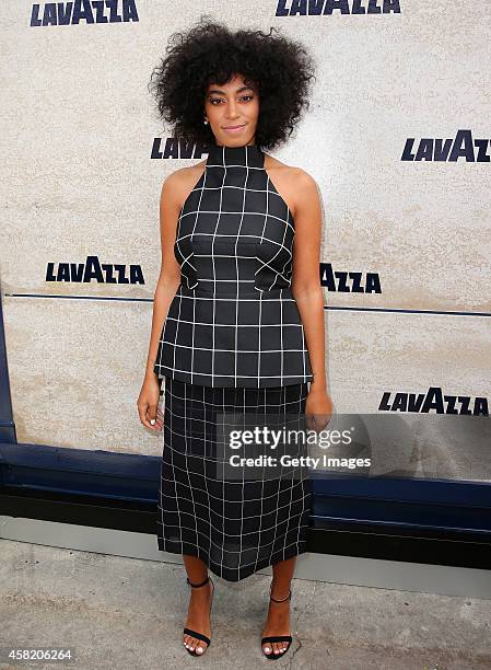 Solange Knowles arrives at the Lavazza Marquee on Victoria Derby Day at Flemington Racecourse on November 1, 2014 in Melbourne, Australia.