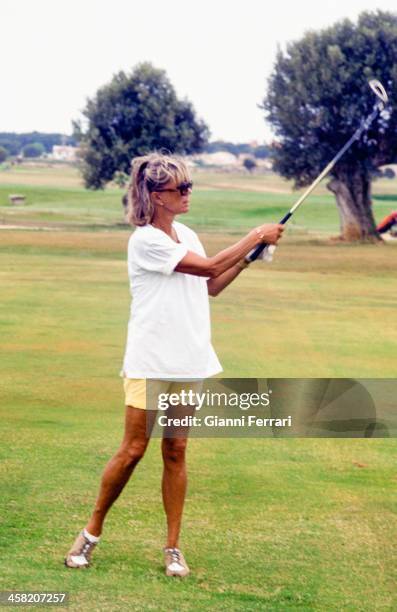 Princess Birgitta of Sweden paying golf in Santa Ponsa, 17th May 1999, Palma de Mallorca, Balearic Islands, Spain.