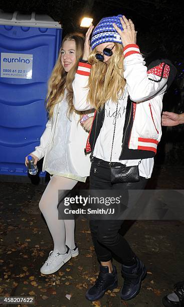 Anais Gallagher and Kate Moss seen arriving at Jonathan Ross' annual Halloween party October 31, 2014 in London, England.
