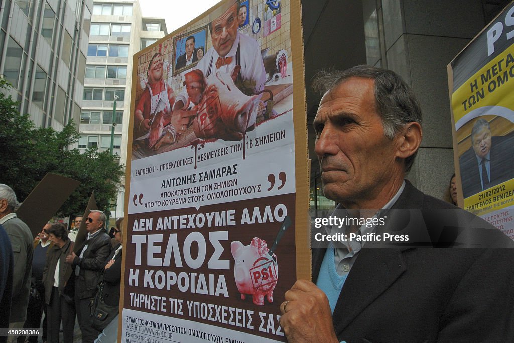 Demonstrators are angry as they state that the Greek...