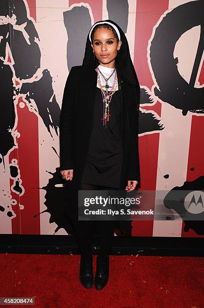 Zoe Kravitz attends Moto X presents Heidi Klum's 15th Annual Halloween Party sponsored by SVEDKA Vodka at TAO Downtown on October 31, 2014 in New...