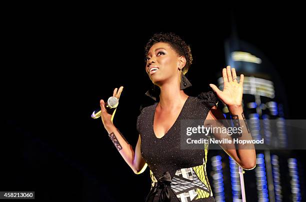 Singer Lira performs at the Gala Event during the Vogue Fashion Dubai Experience on October 31, 2014 in Dubai, United Arab Emirates.