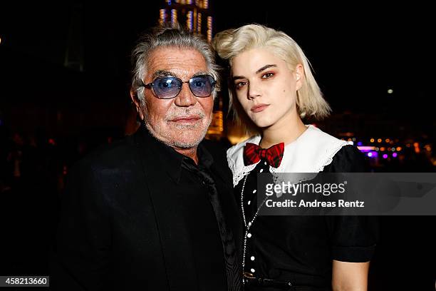 Roberto Cavalli and Soko at the Gala Event during the Vogue Fashion Dubai Experience on October 31, 2014 in Dubai, United Arab Emirates.