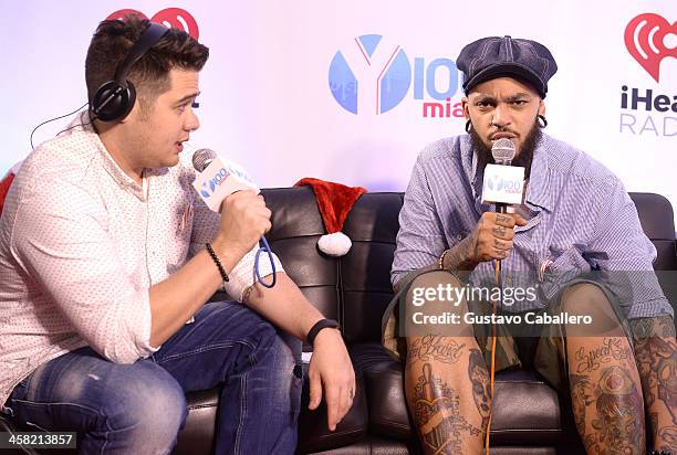 S Mack and Travie McCoy attend Y100s Jingle Ball 2013 Presented by Jam Audio Collection at BB&T Center on December 20, 2013 in Miami, Florida.