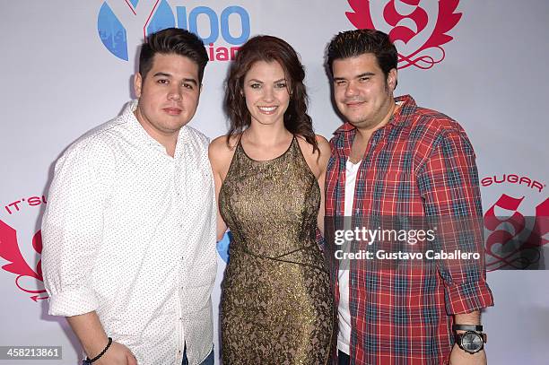 Mack, Nina and Nick of Y100 attend Y100s Jingle Ball 2013 Presented by Jam Audio Collection at BB&T Center on December 20, 2013 in Miami, Florida.