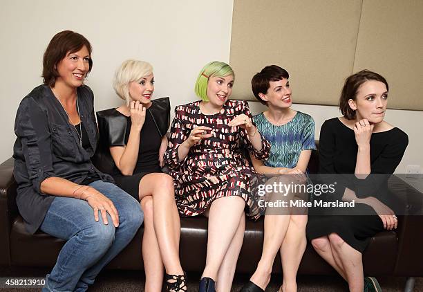 Lena Dunham with former BBC Call the Midwife star Jessica Raine and current Call the Midwife cast members Miranda Hart, Helen George and Charlotte...