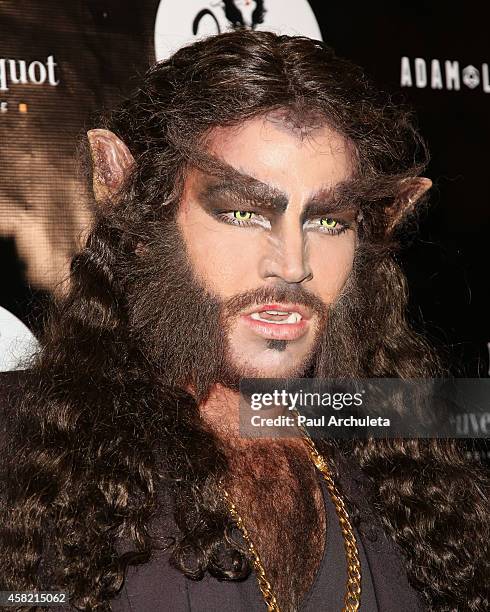 Singer Adam Lambert attends his 2nd annual Halloween bash at Bootsy Bellows on October 31, 2014 in West Hollywood, California.