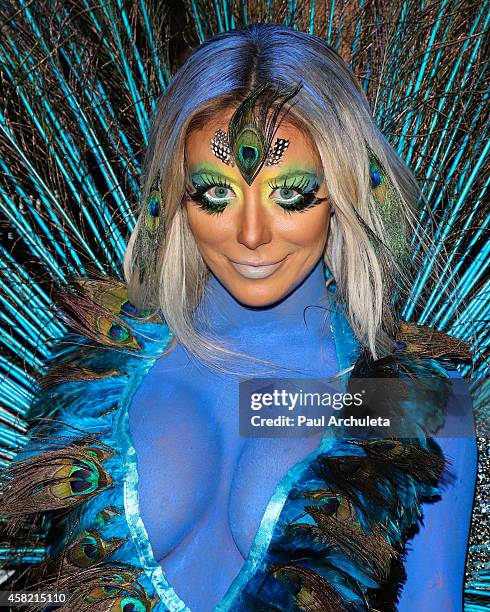 Singer / Reality TV Personality Aubrey O'Day attends Adam Lambert's 2nd annual Halloween bash at Bootsy Bellows on October 31, 2014 in West...