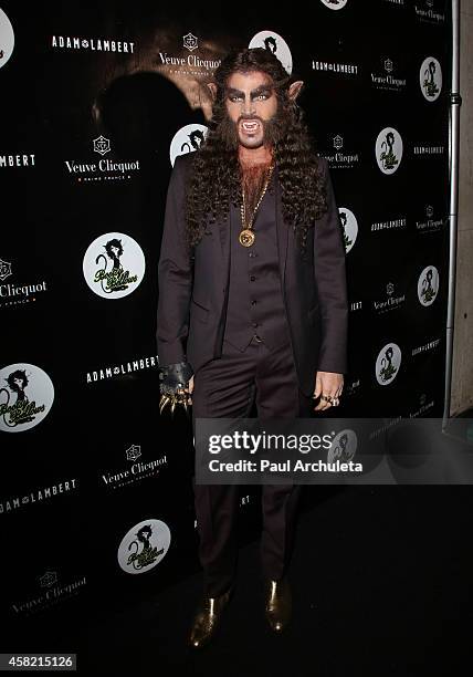 Singer Adam Lambert attends his 2nd annual Halloween bash at Bootsy Bellows on October 31, 2014 in West Hollywood, California.