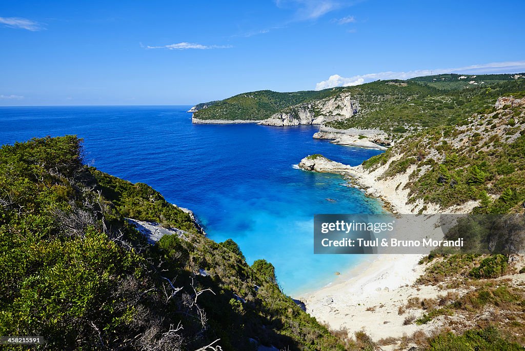 Greece, Ionian island, Paxi, Avlaki beach and bay