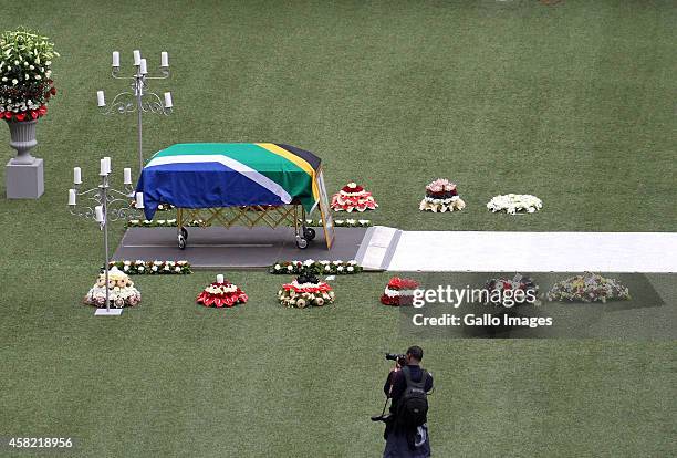 General views during the funeral service of the late Senzo Meyiwa at Moses Mabhida Stadium on November 01, 2014 in Durban, South Africa. Senzo Meyiwa...