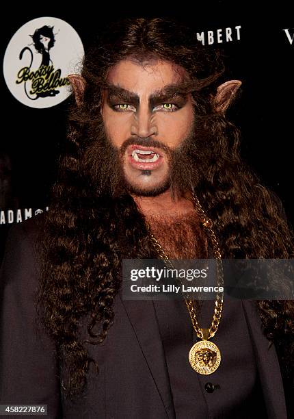 Recording artist Adam Lambert arrives at Adam Lambert's 2nd Annual Halloween Bash Hosted By Adam Lambert, Brian Lichtenberg And Markus Molinari at...