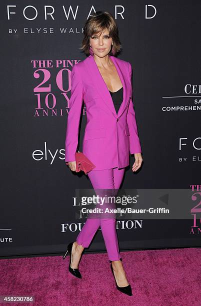Actress Lisa Rinna arrives at the 10th Annual Pink Party held at Santa Monica Airport on October 18, 2014 in Santa Monica, California.