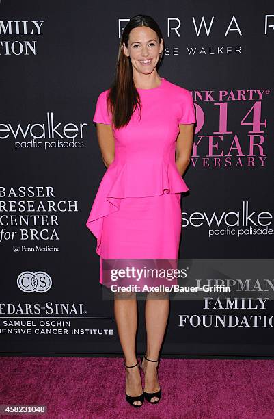 Actress Jennifer Garner arrives at the 10th Annual Pink Party held at Santa Monica Airport on October 18, 2014 in Santa Monica, California.