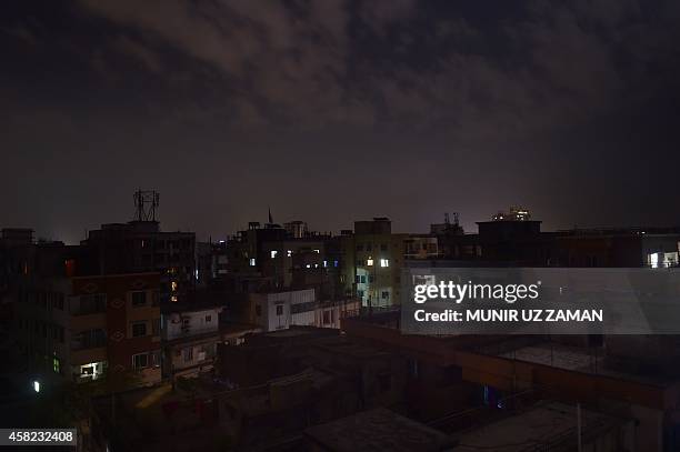 General view shows Dhaka during a power blackout on November 1, 2014. Power was restored in most parts of Bangladesh, some 12 hours after a massive...