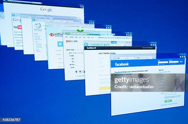 main social network website collection - sina weibo stock pictures, royalty-free photos & images