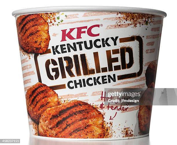 kfc kentucky grilled chicken bucket - kentucky fried chicken bucket stock pictures, royalty-free photos & images