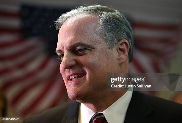 Sen. Mark Pryor speaks with supporters at a campaign office on November 1, 2014 in Little Rock, Arkansas. WIth less than a week to go before election...