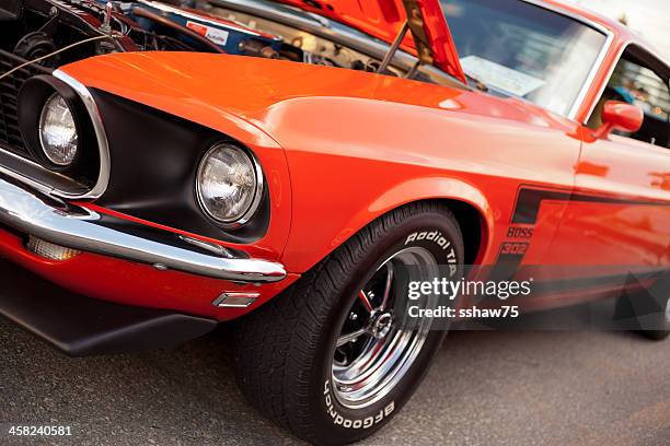 classic 1969 ford mustang 302 boss - classic mustang stock pictures, royalty-free photos & images