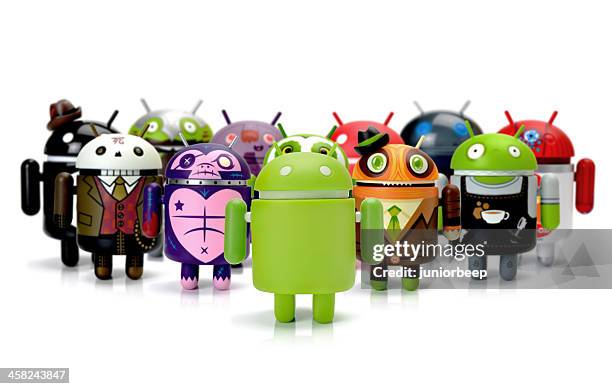 google の android 電話の文字グループ - オペレーティングシステム ストックフォトと画像