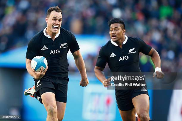 Israel Dagg of the All Blacks on the burst during the International Test Match between the United States of America and the New Zealand All Blacks at...