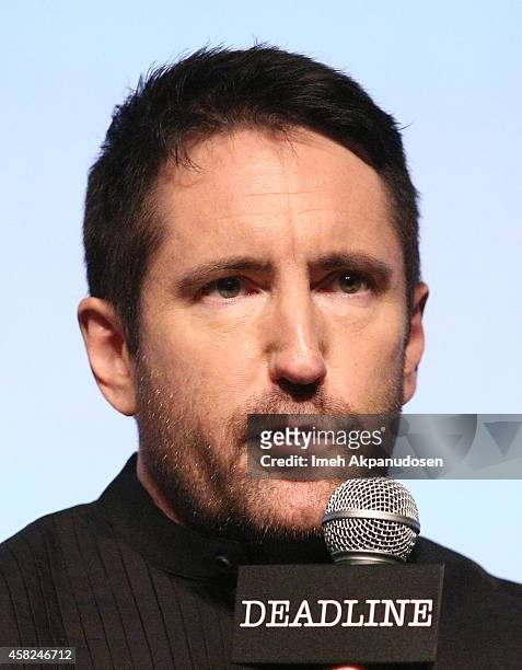 Composer Trent Reznor speaks onstage during Deadline's The Contenders at DGA Theater on November 1, 2014 in Los Angeles, California.