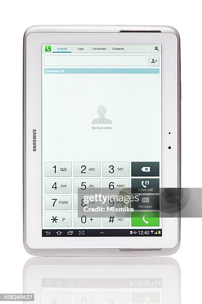 samsung galaxy note 10.1 - n8000 isolated on white - samsung galaxy note stock pictures, royalty-free photos & images