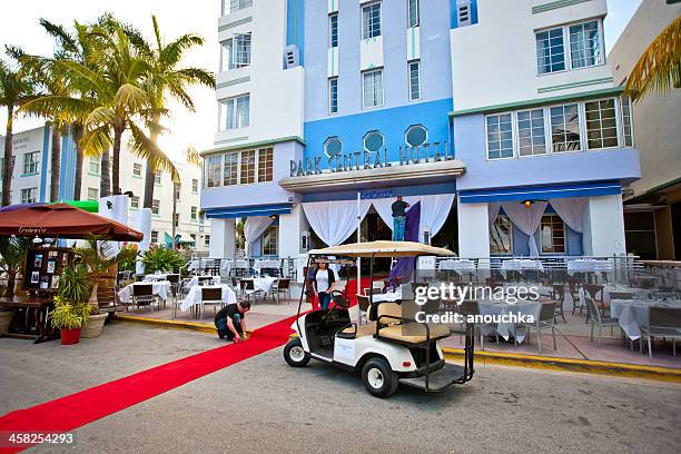 hotel park central vorbereitung für die silvesterfeier - red carpet hospitality gala stock-fotos und bilder