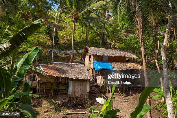 basic house, sabang, philippines - grashut stockfoto's en -beelden