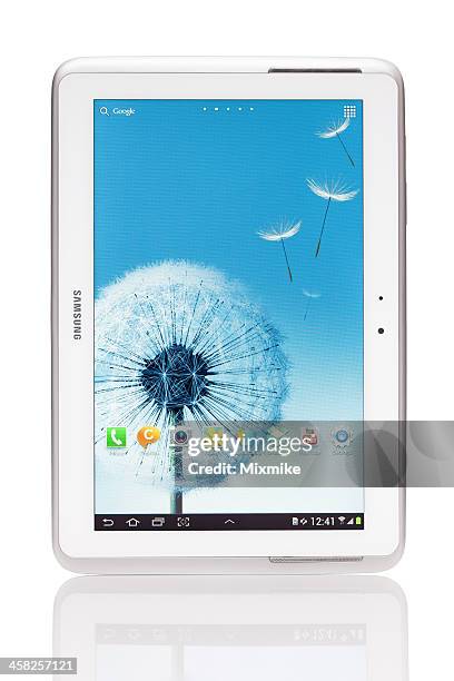 samsung galaxy note 10.1-n8000, isoliert auf weiss - betriebssystem stock-fotos und bilder