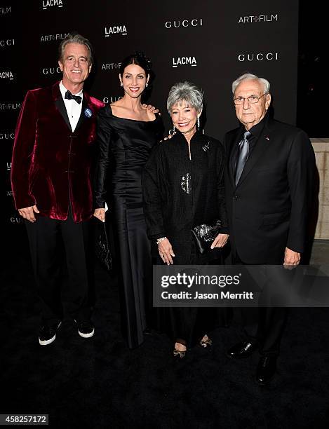 Bobby Shriver, Malissa Shriver, Berta Isabel Aguilera and Frank Gehry attend the 2014 LACMA Art + Film Gala honoring Barbara Kruger and Quentin...