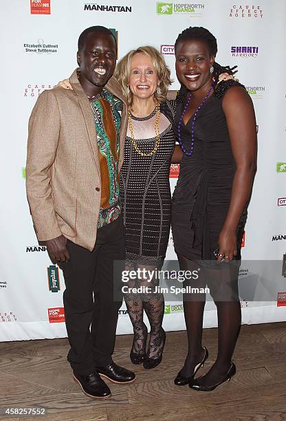 Hope North Founder Okello Sam, Suzanne Gazda and guest attend the 2014 Hope North Benefit Gala at City Winery on November 1, 2014 in New York City.