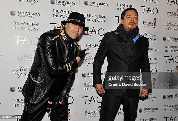 Recording artist Taboo of The Black Eyed Peas and singer Andy Vargas arrive at the Padres Contra El Cancer's 14th annual "El Sueno de Esperanza"...