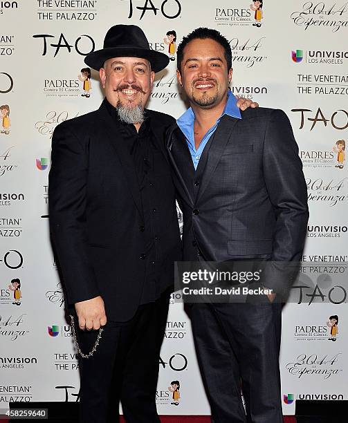 Recording artist George Pajon Jr. Of The Black-Eyed Peas and singer Andy Vargas arrive at the Padres Contra El Cancer's 14th annual "El Sueno de...